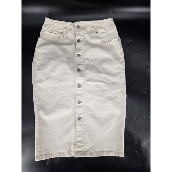 Madewell Dresses & Skirts - Madewell  Denim High-Waist Midi Pencil Skirt in Vintage Canvas Beige W's Size 27